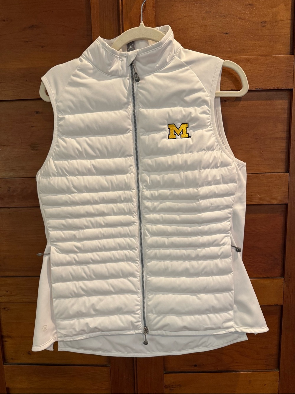 Peter Millar University of Michigan Wolverines Puffer Vest White Women's Large
